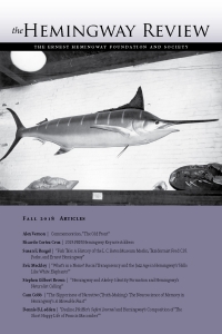 The Hemingway Review Vol.38 No.1 Fall 2018